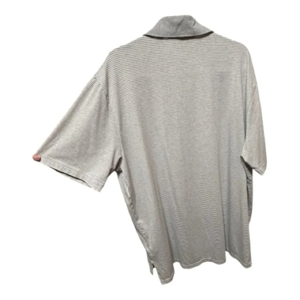 Men's Short Sleeve Golf Polo Shirt - Gray Striped